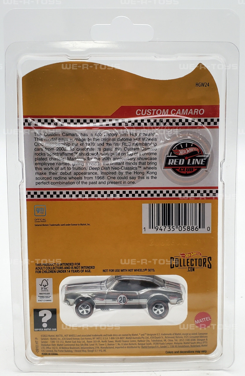 Hot Wheels Red Line Club 2002-2022 Custom Camaro Mattel HGW24 NRFP