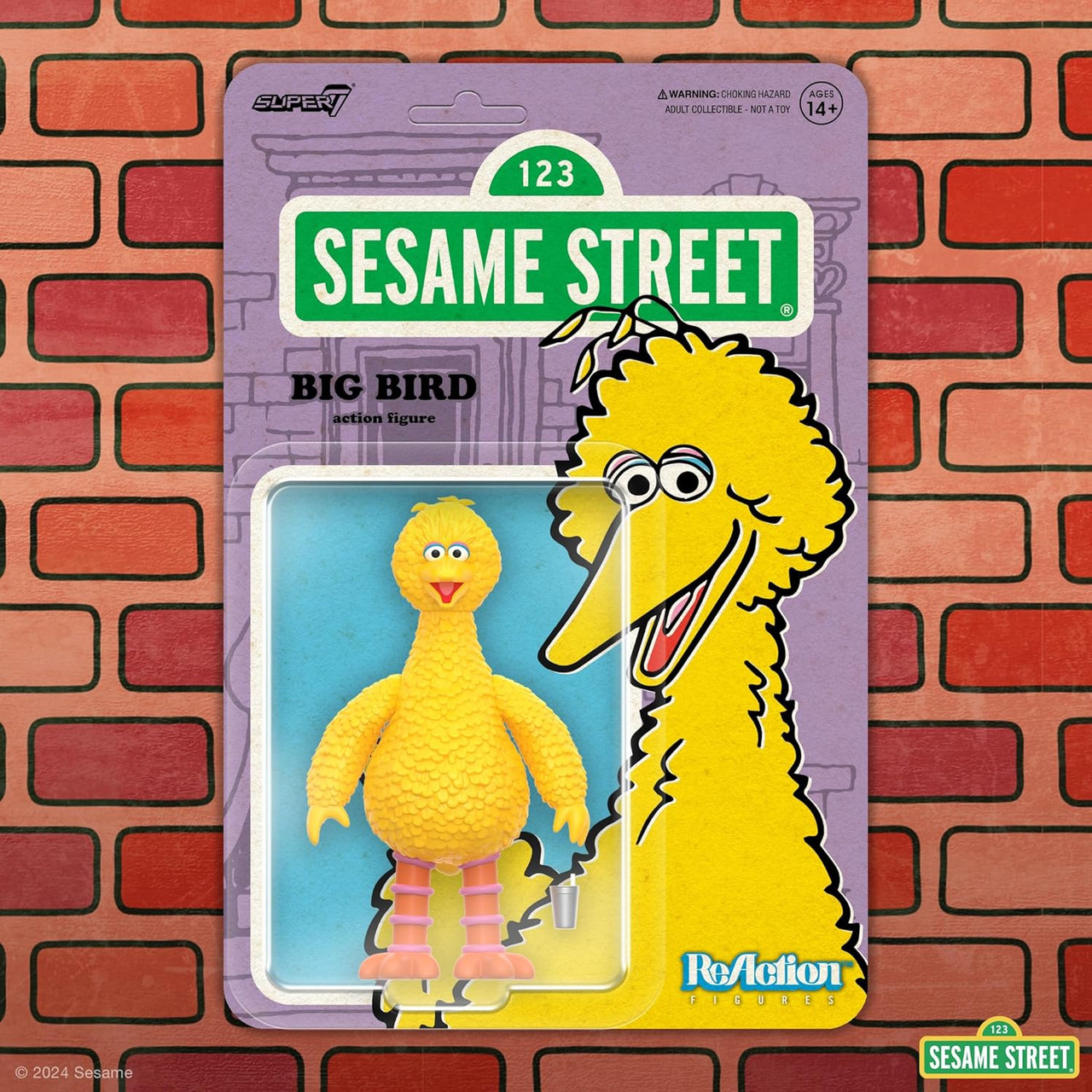 Sesame Street Reaction Wave 3 Big Bird Action Figure Super 7 - We