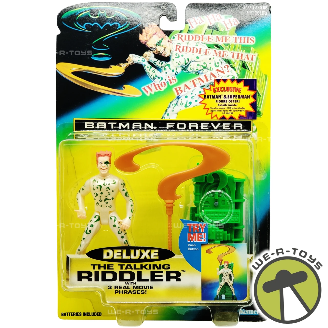 DC Batman Forever Deluxe The Talking Riddler Action Figure 1995 