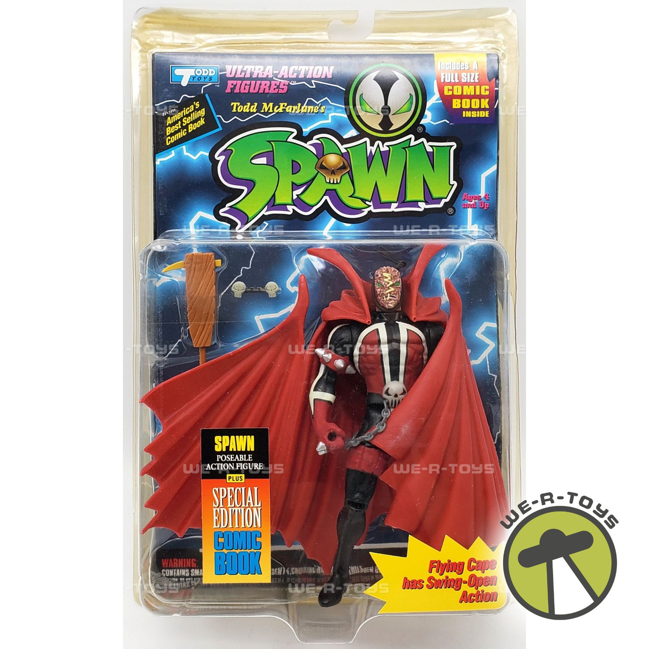 Spawn Action Figure Unmasked Version with Comic Book 1994 Todd