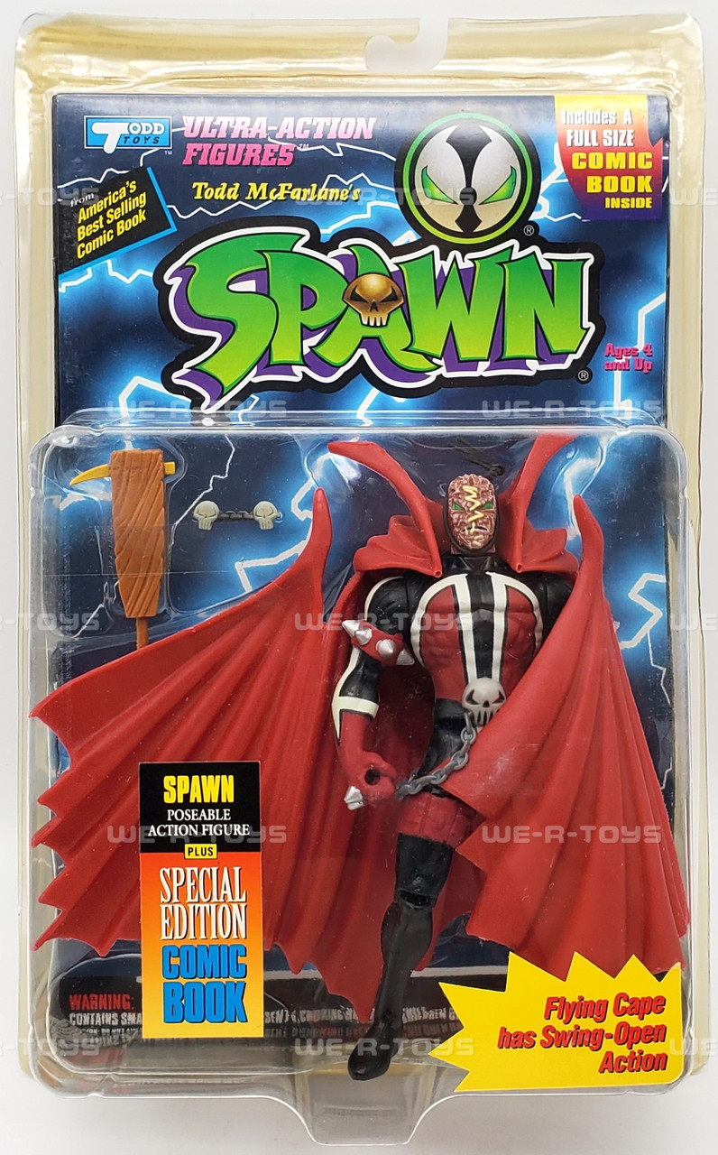 Spawn Action Figure Unmasked Version with Comic Book 1994 Todd