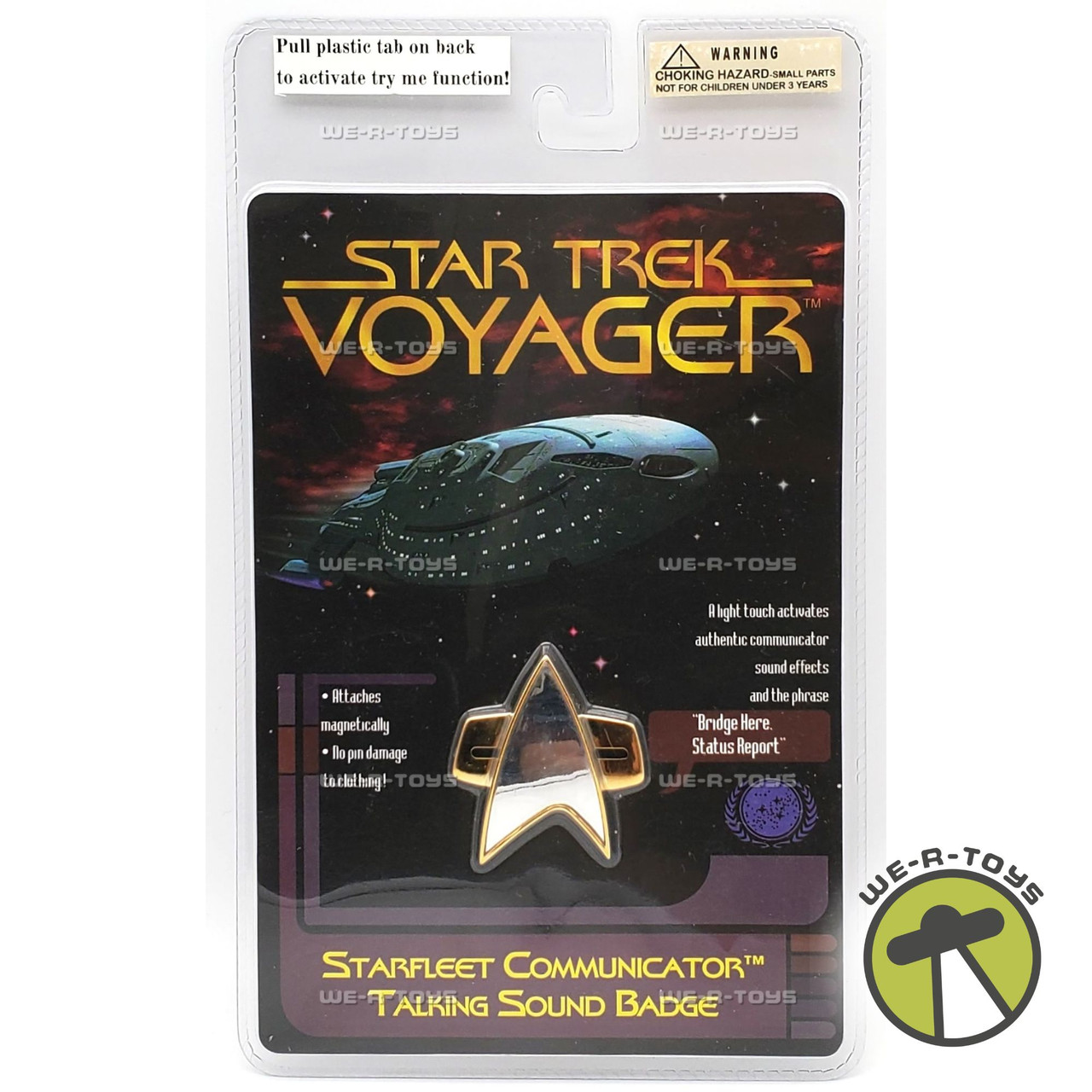 Star Trek Voyager Starfleet Communicator Talking Sound Badge 1996