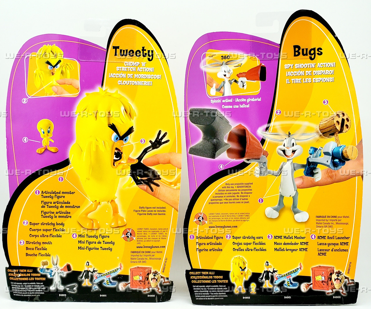 Looney Tunes Tweety and Bugs Bunny Figures Lot of 2 2003 Mattel