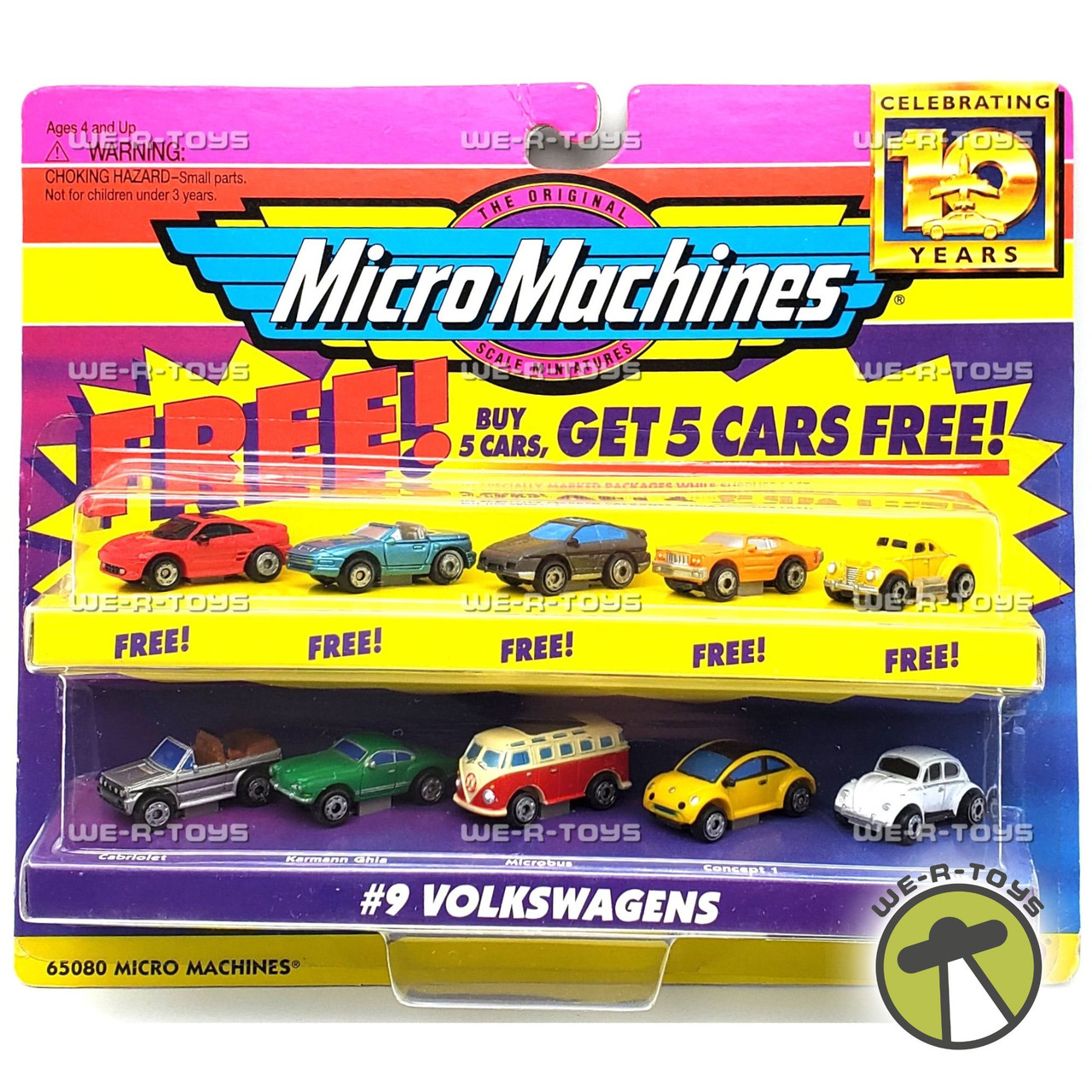 Micro Machines #9Volkswagens Set 10 Year Anniversary 1997 Galoob