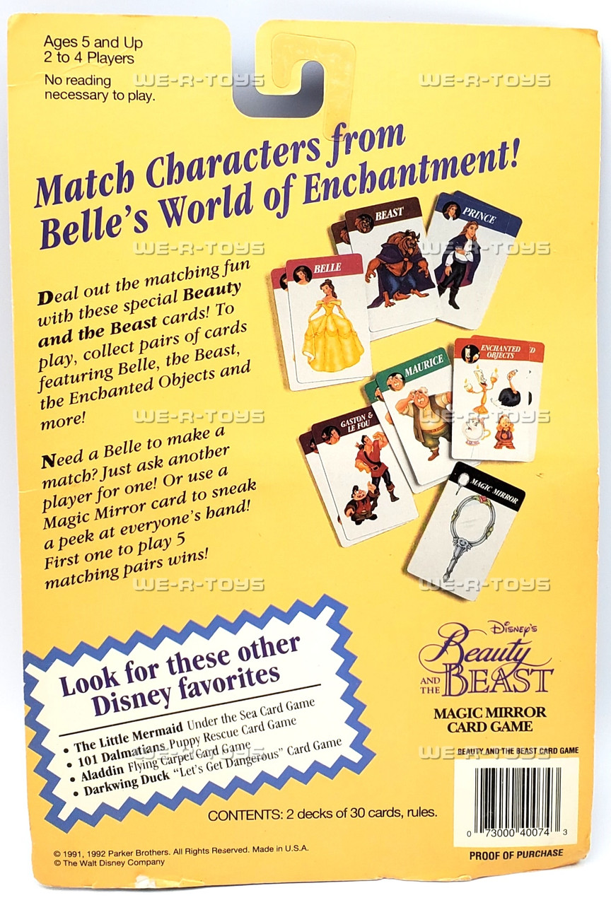 Disney's Beauty and the Beast Magic Mirror Card Game 1991 Parker