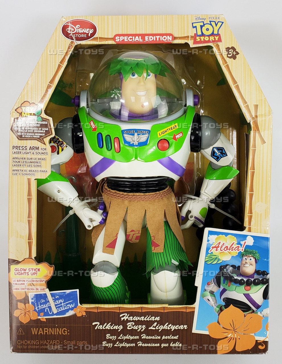 トーキングバズ　ハワイアン　英語版 Disney Pixar Toy Story Hawaiian Talking Buzz Lightyear Figure