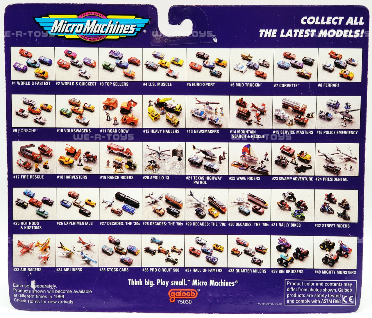 Micro Machines #2 World's Quickest Collection 1995 Galoob 75030