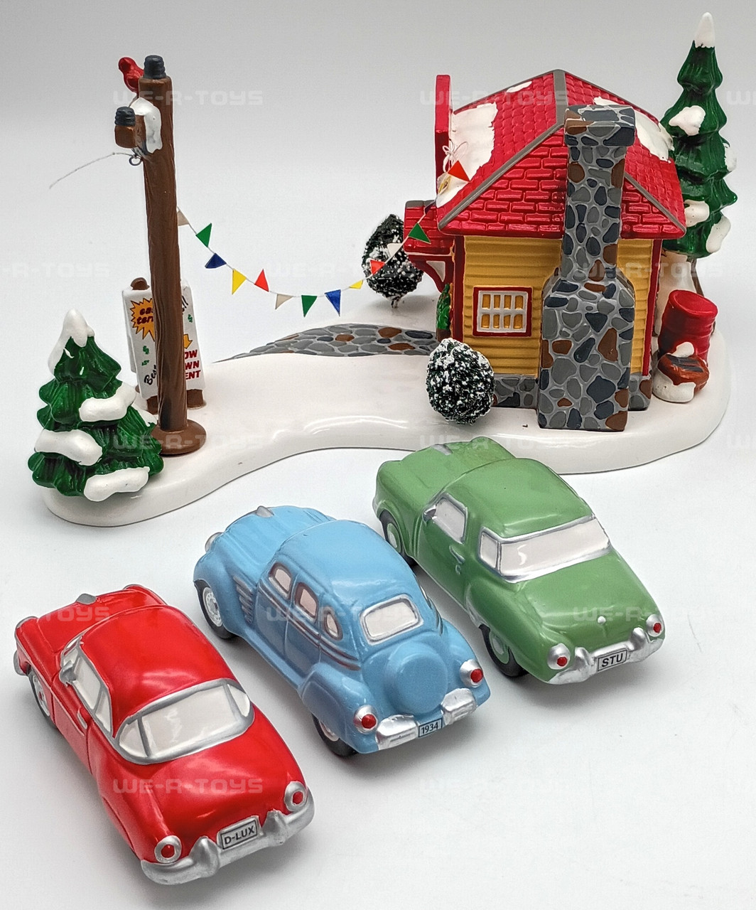Department 56 Original Snow Village Used Car Lot Set of 5