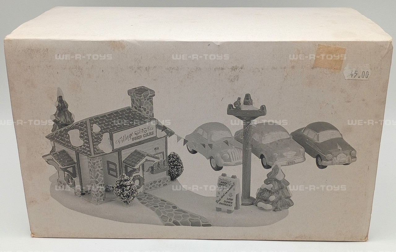 Department 56 Original Snow Village Used Car Lot Set of 5