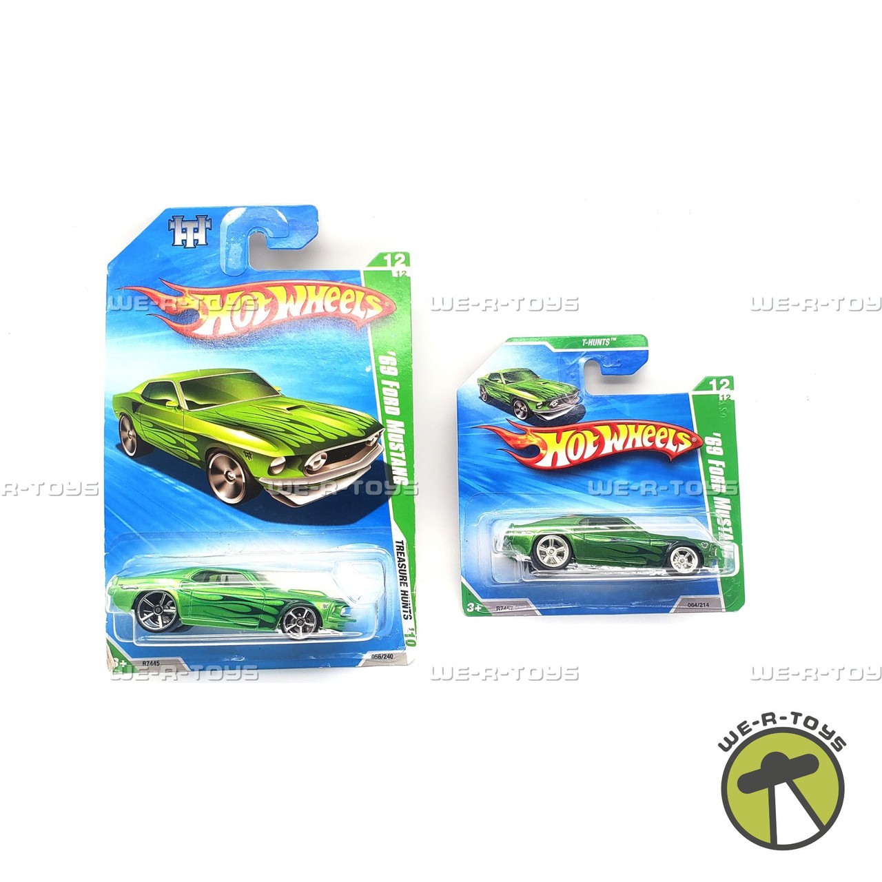 Hot Wheels Lot of 2 '69 Ford Mustang Vehicle 12/12 Treasure Hunts
