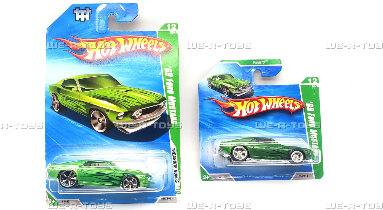 Hot Wheels Lot of 2 '69 Ford Mustang Vehicle 12/12 Treasure Hunts