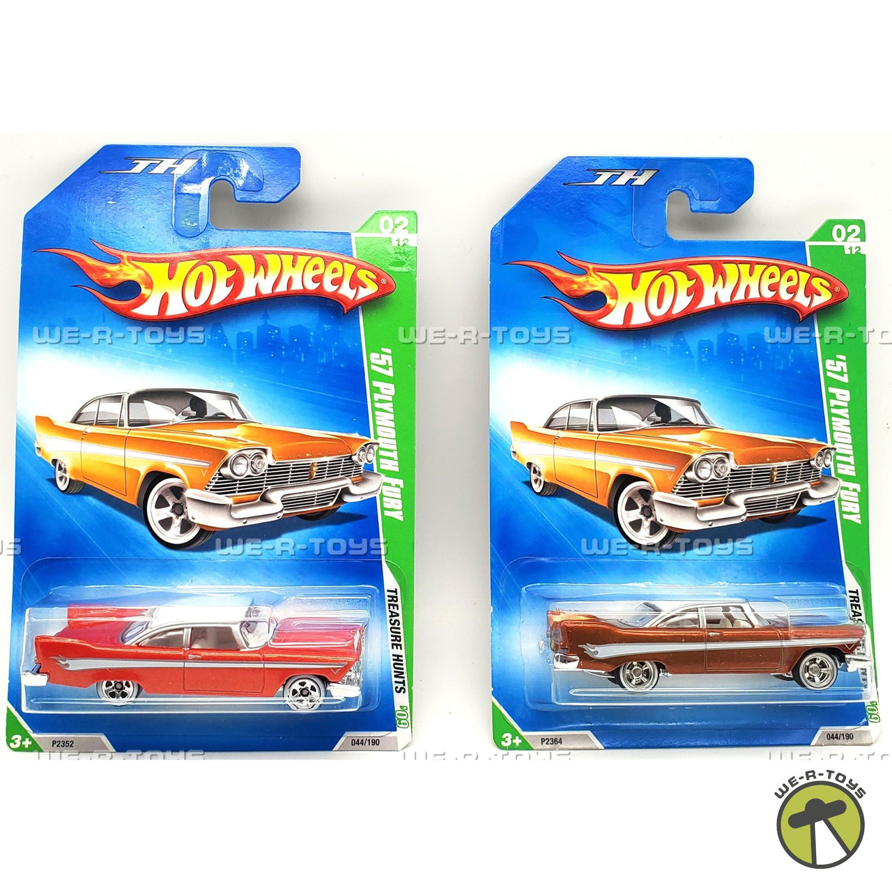 Hot Wheels Lot of 2 '57 Plymouth Fury Vehicle 2/12 Treasure Hunts