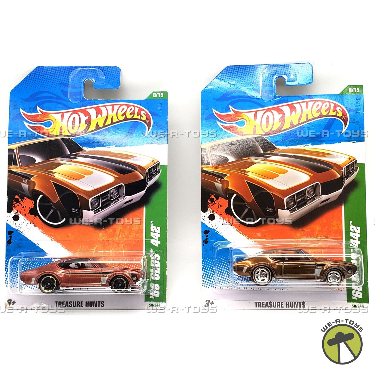 Hot Wheels Lot of 2 '68 Olds 442 Vehicle 8/15 Treasure Hunts 2010