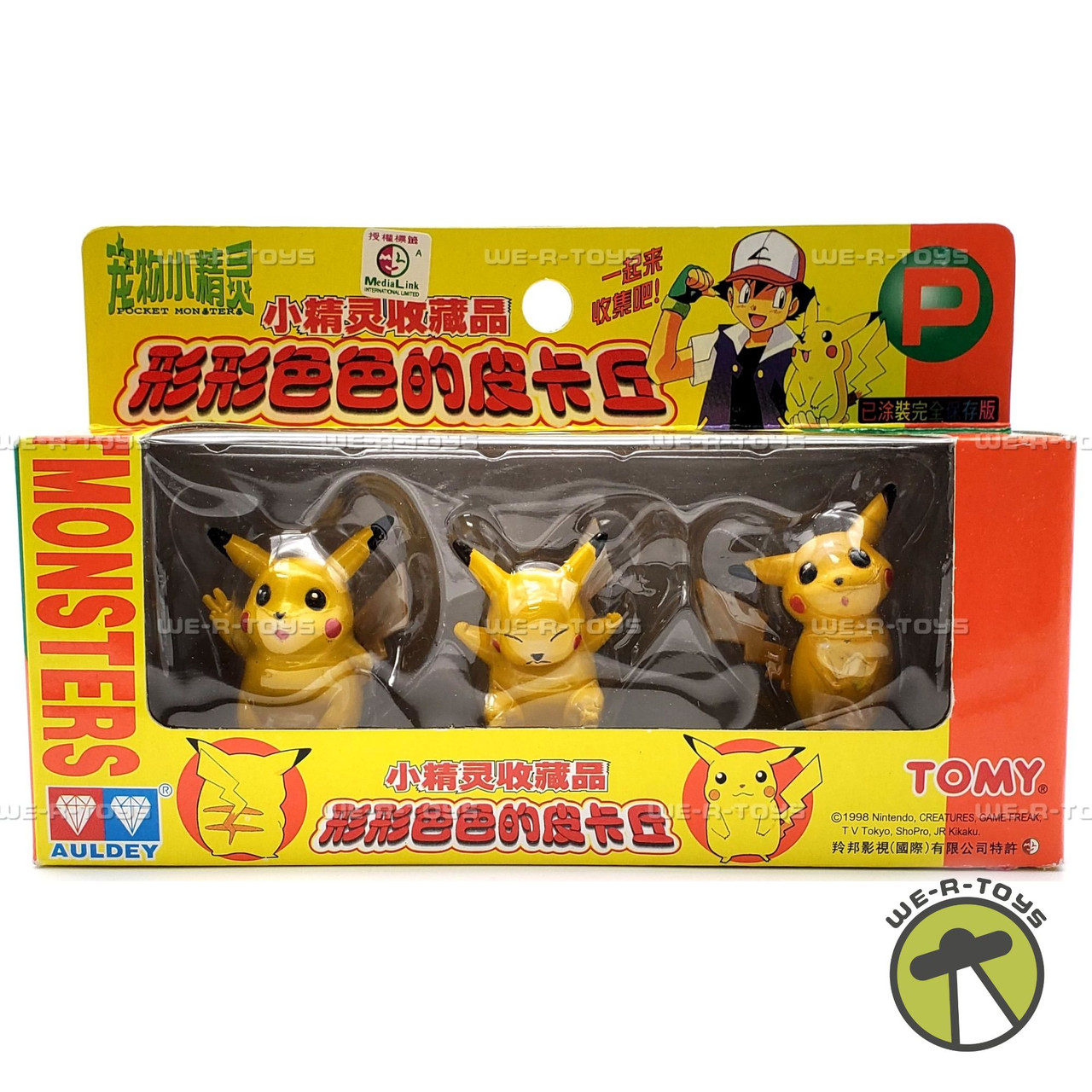 Pokmon Pocket Monsters Pikachu 1998 TOMY Auldey 2" Figures Set - We-R-Toys