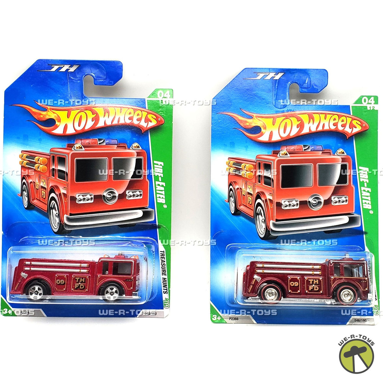 Hot Wheels Lot of 2 Fire Eater Vehicle 4/12 Treasure Hunts 2009