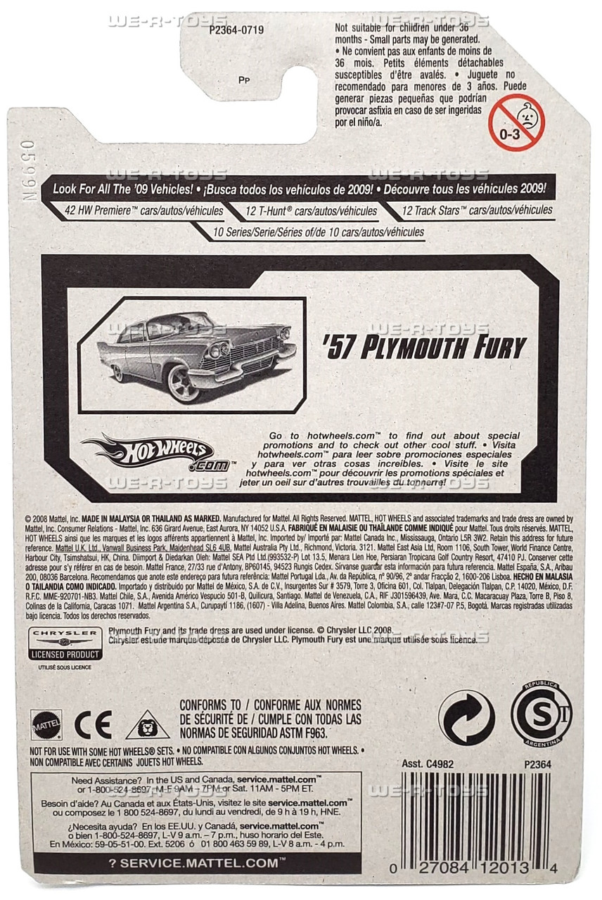 Hot Wheels Super Treasure Hunt '57 Plymouth Fury Vehicle 2008