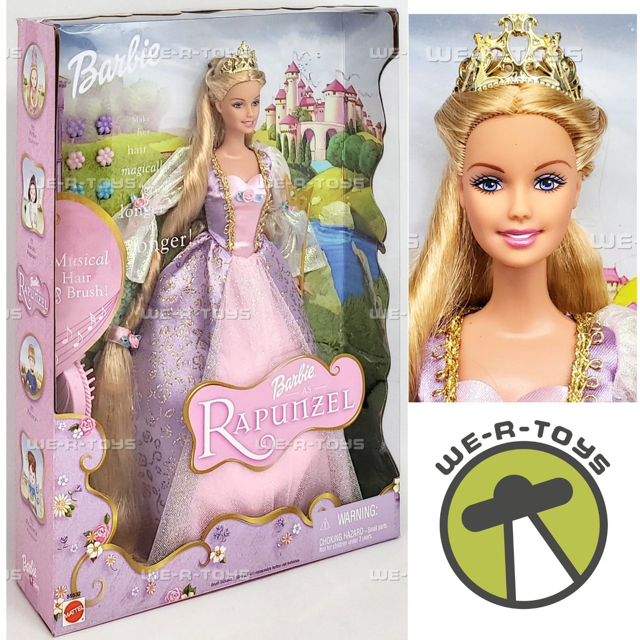 Barbie as Rapunzel Doll with Musical Hairbrush 2001 Mattel 55532