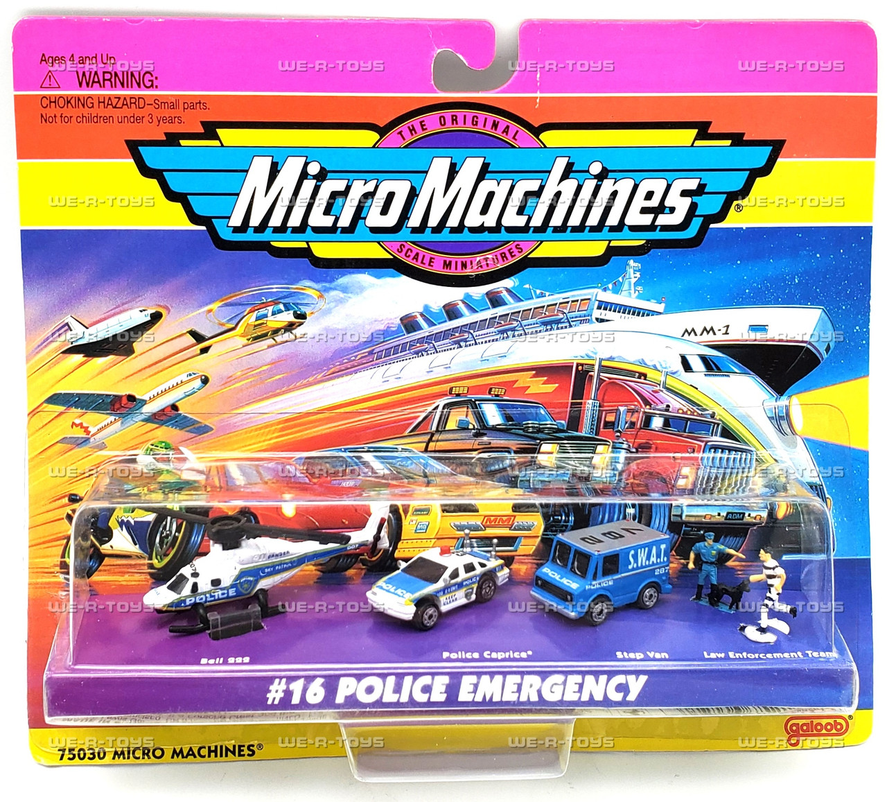 Micro Machines #16 Police Emergency Set of Vehicles & Figures 1996