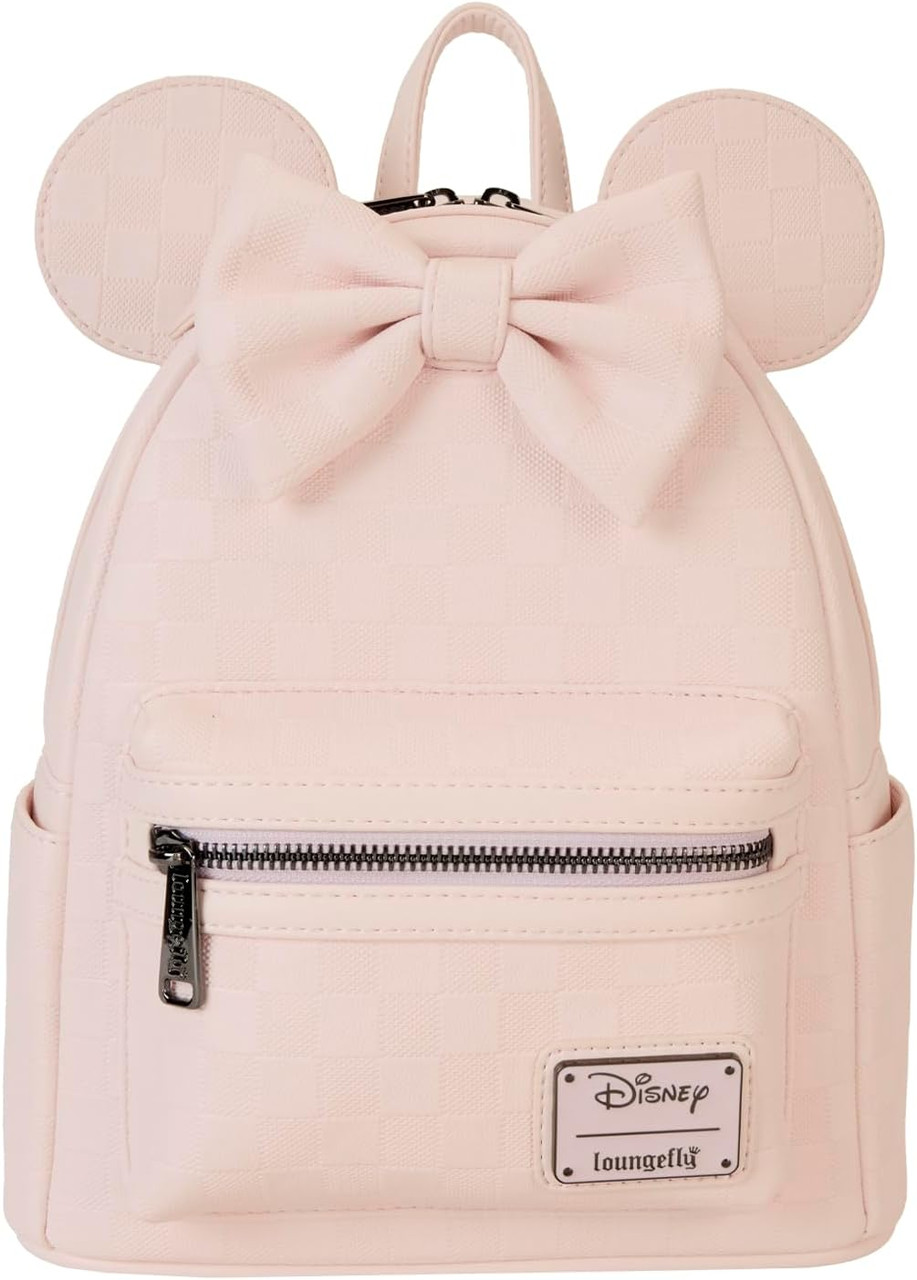 disney's minnie mouse 3d quilted mini backpack Personalized 10 Inch with Ears Kishkesh A cute Disney Minnie Velvet Bow Quilted Mini