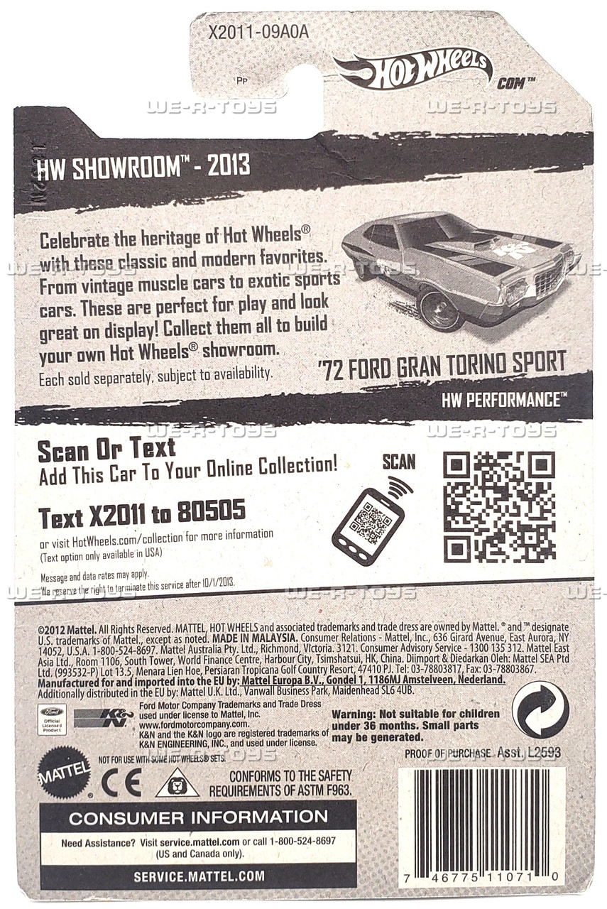 Hot Wheel 72 Ford Gran Torino Sport HW Showroom Treasure Hunt 2012