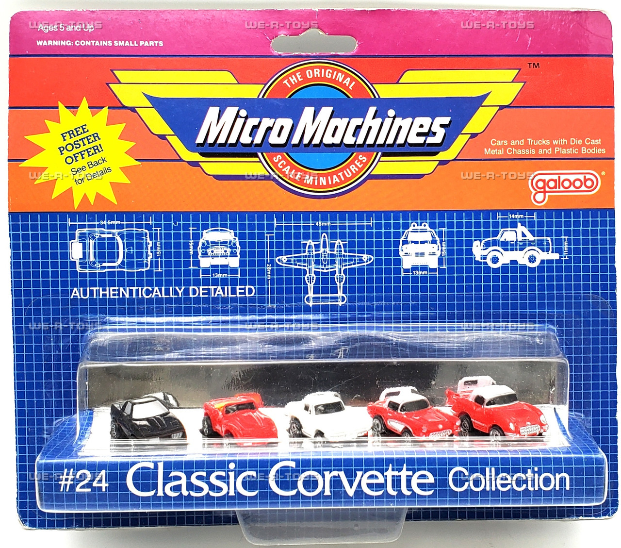 Micro Machines #24 Classic Corvette Collection Vehicle Set 1986