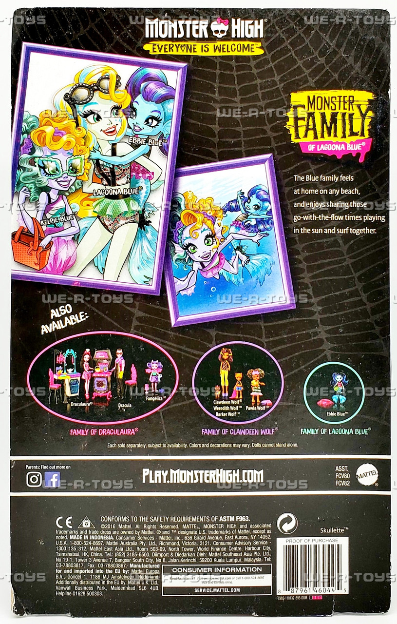 Monster High Monster Family of Lagoona Blue Doll Set 2016 Mattel