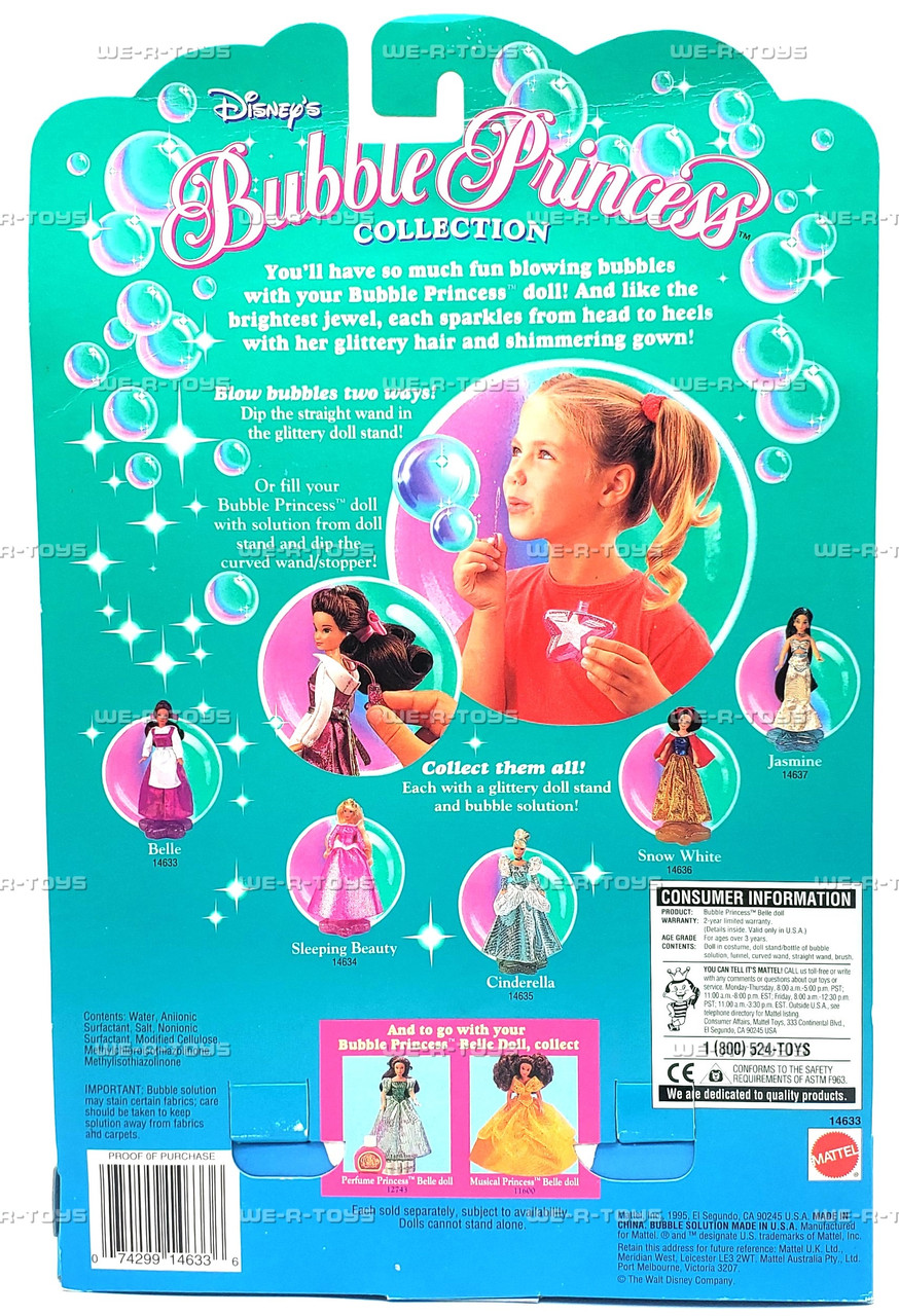 Disney Bubble Princess Collection Belle Doll 1995 Mattel