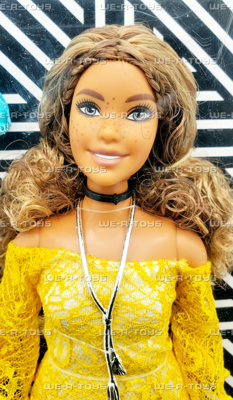 barbie fashionista yellow dress Barbie Fashionista Doll Blonde Hair Yellow Purple Summer Dress
