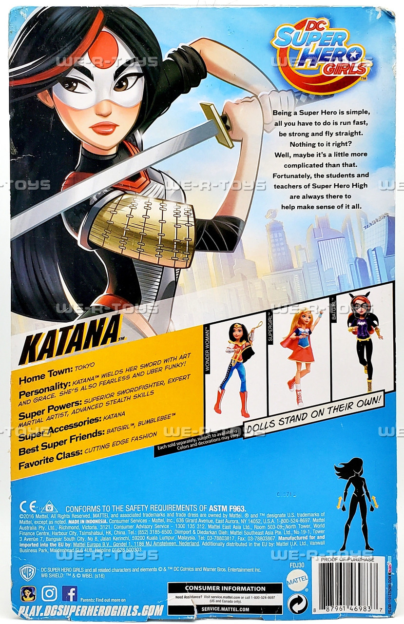 DC Super Hero Girls Katana Doll 2016 Mattel FDJ30 - We-R-Toys