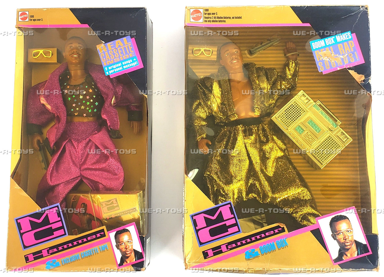 MC Hammer Lot of 2 Doll with Exclusive Tape & Boom Box 1991 Mattel