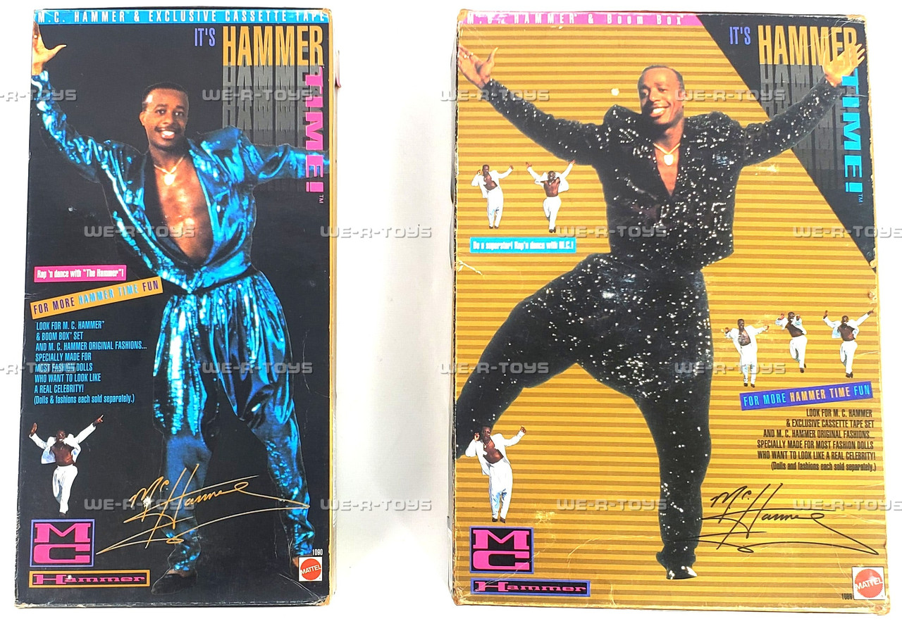 MC Hammer Lot of 2 Doll with Exclusive Tape & Boom Box 1991 Mattel