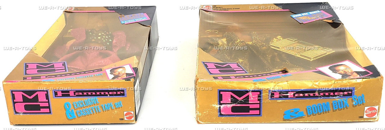 MC Hammer Lot of 2 Doll with Exclusive Tape & Boom Box 1991 Mattel