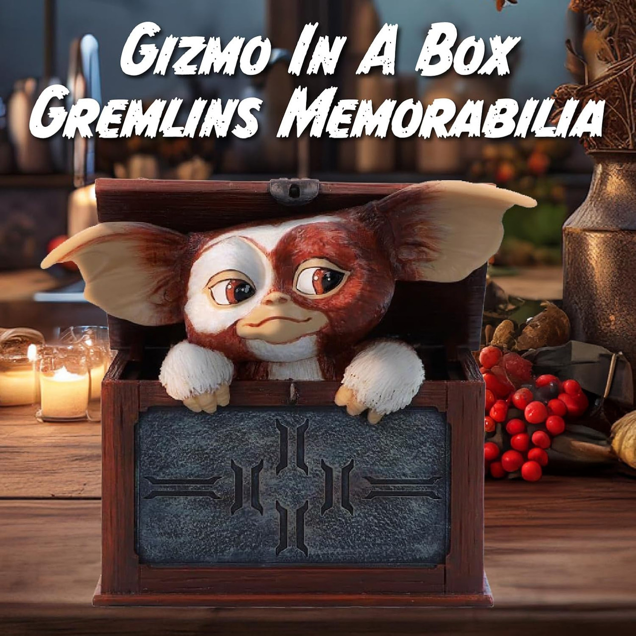 Gremlins Gizmo in a Box Hand Painted Resin Figurine Nemesis Now