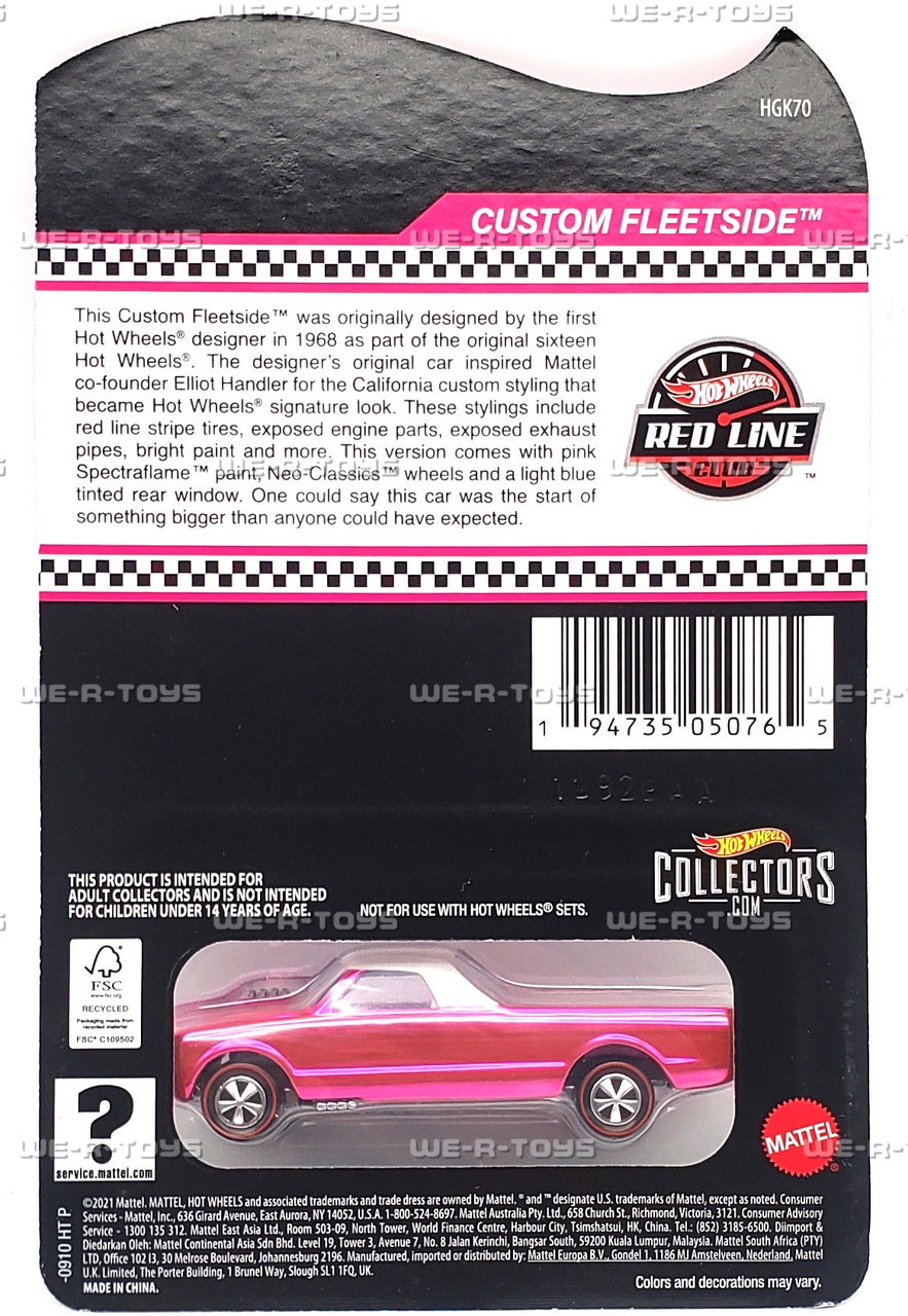 Hot Wheels Red Line Club Custom Fleetside Vehicle 2021 Mattel
