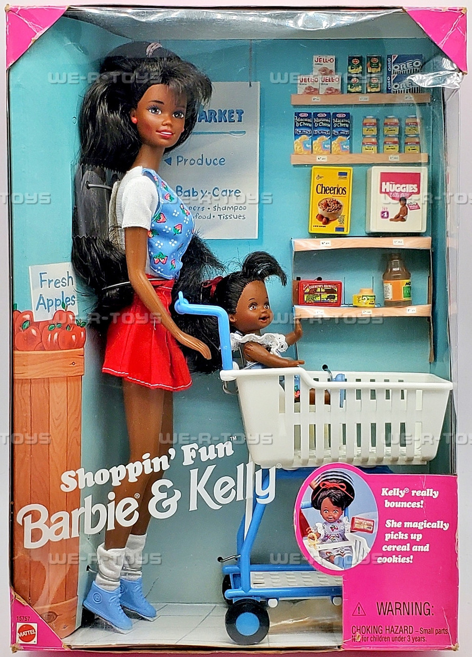 Shopping Fun Barbie and Kelly Doll Playset AA 1995 Mattel 15757