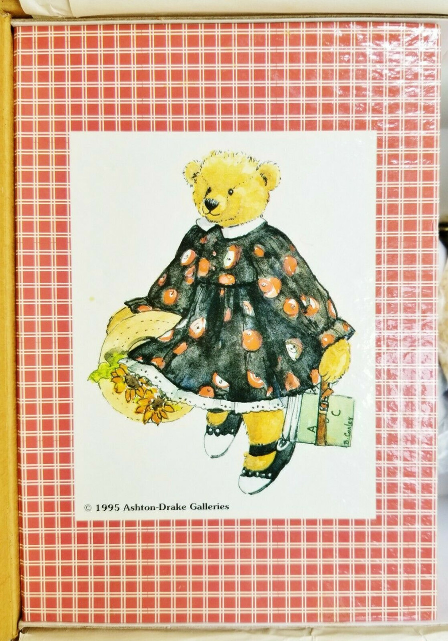 ASHTON DRAKE GALLERY TEDDIES "ADDIE IN SEPTEMBER" 1995 By CONLEY  & ROE NIB COA