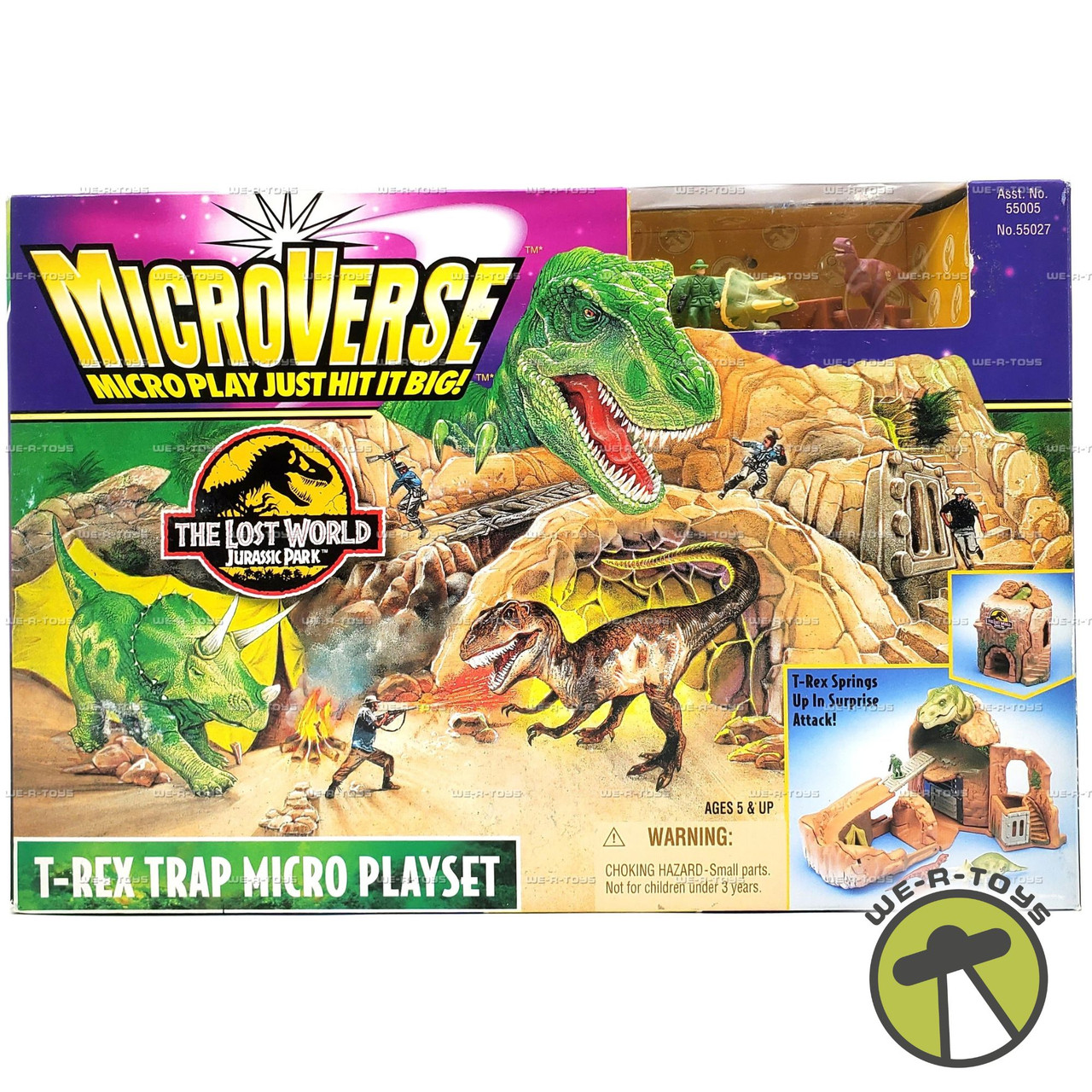 Microverse The Lost World Jurassic Park T-Rex Trap Micro Playset