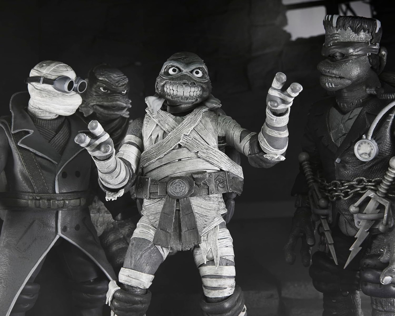 TMNT X Universal Monsters Mutant Monster Mash Black and White