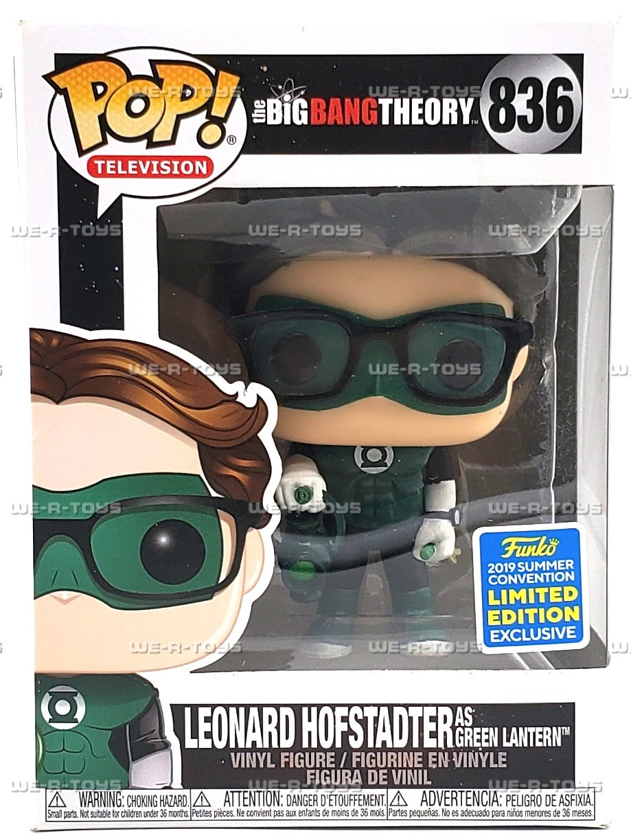 Funko Pop TV Big Bang Theory Leonard Hofstadter as Green Lantern 2019  Figure 836 - We-R-Toys