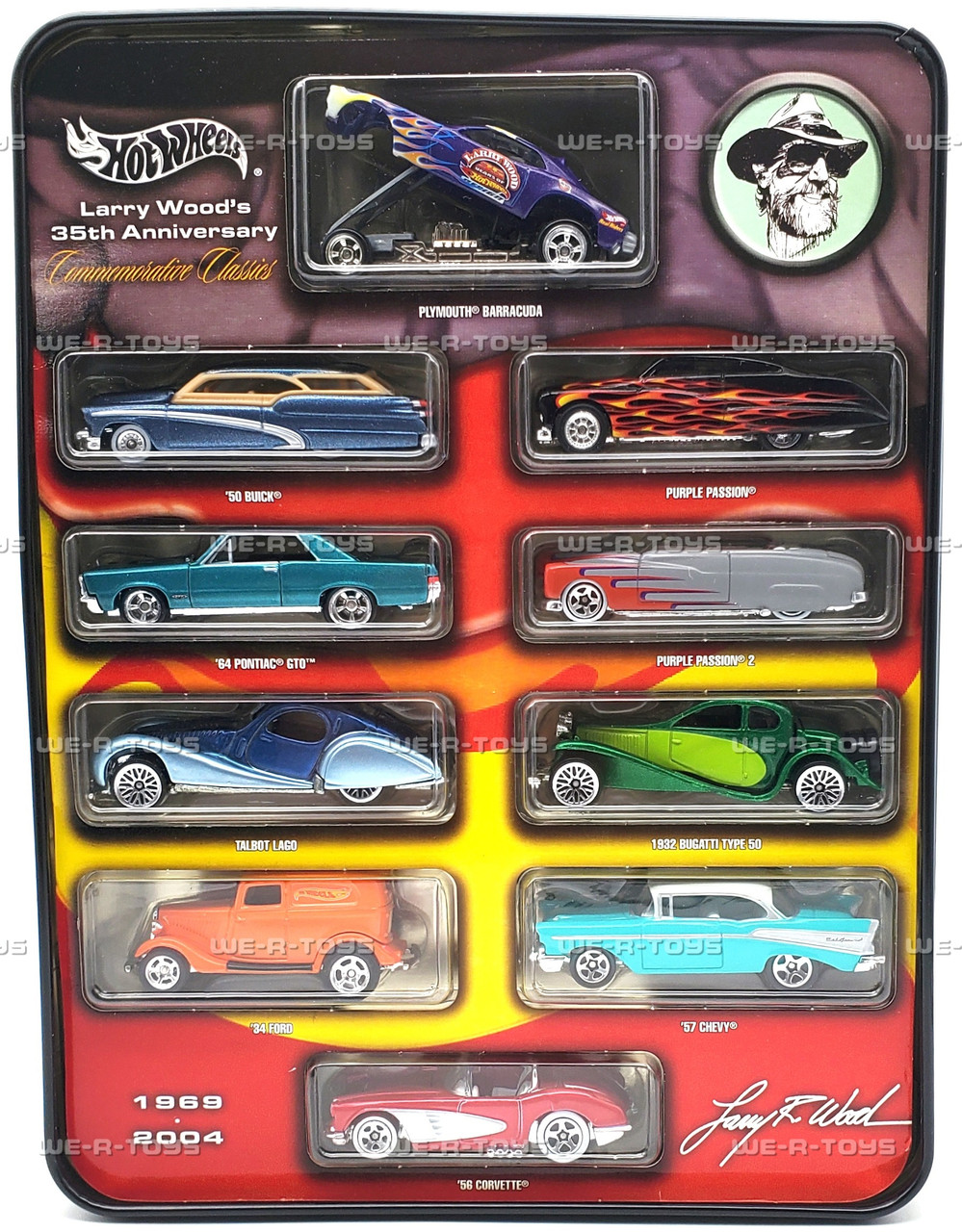Hot Wheels Larry Wood's 35th Anniversary 10 Car Set 2004 Mattel