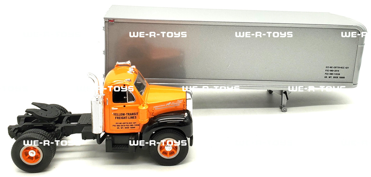 ファーストギア　1960 B-61 Mack トラクター　1/34 First Gear 1960 Model B-61 Mack Tractor & Trailer Yellow Transit