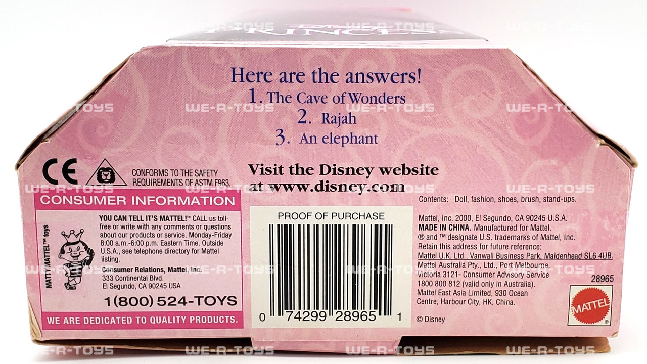 Disney Princess My Favorite Fairytale Collection Jasmine Doll 2000
