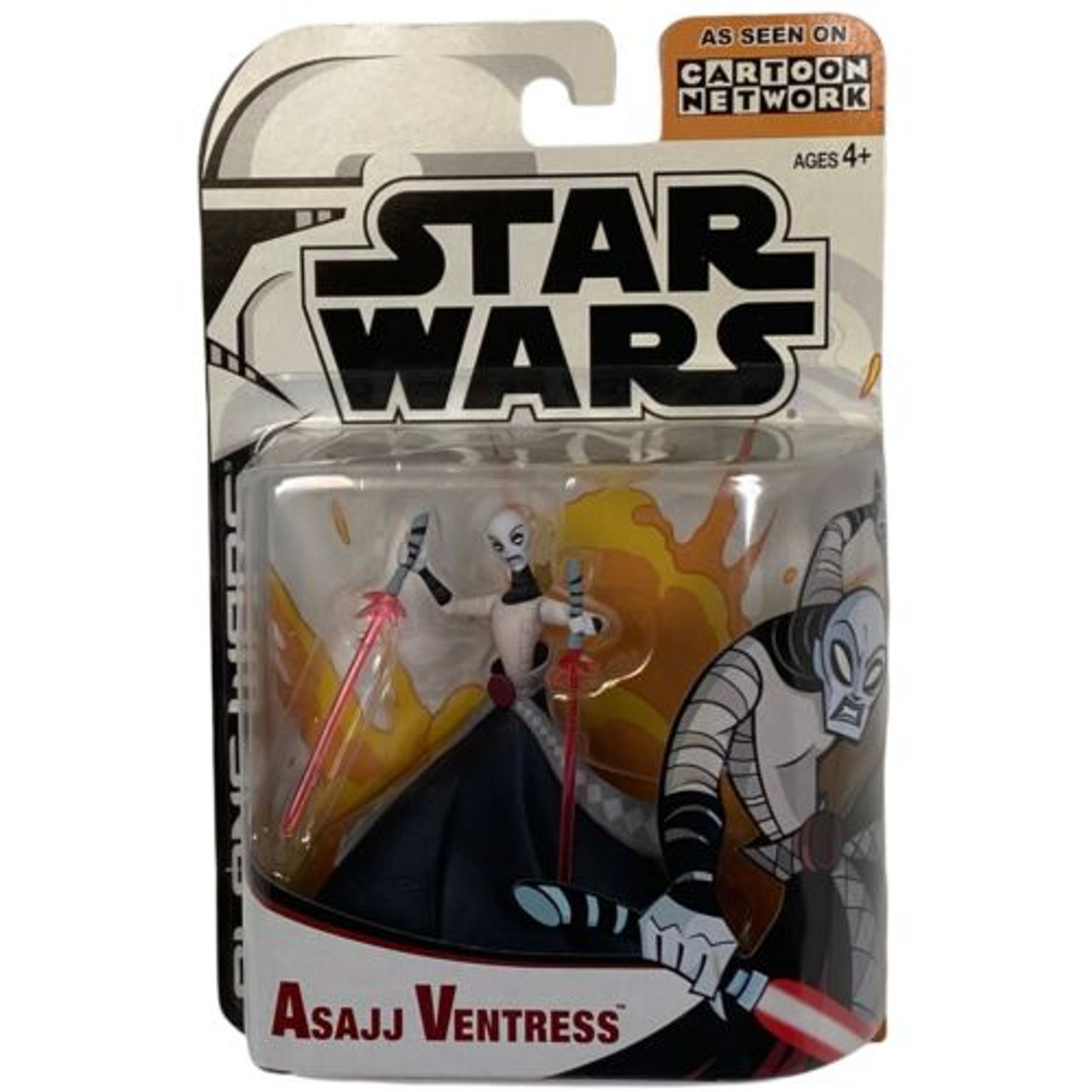 Star Wars Clone Wars Cartoon Network Asajj Ventress Action Figure 2003  Hasbro