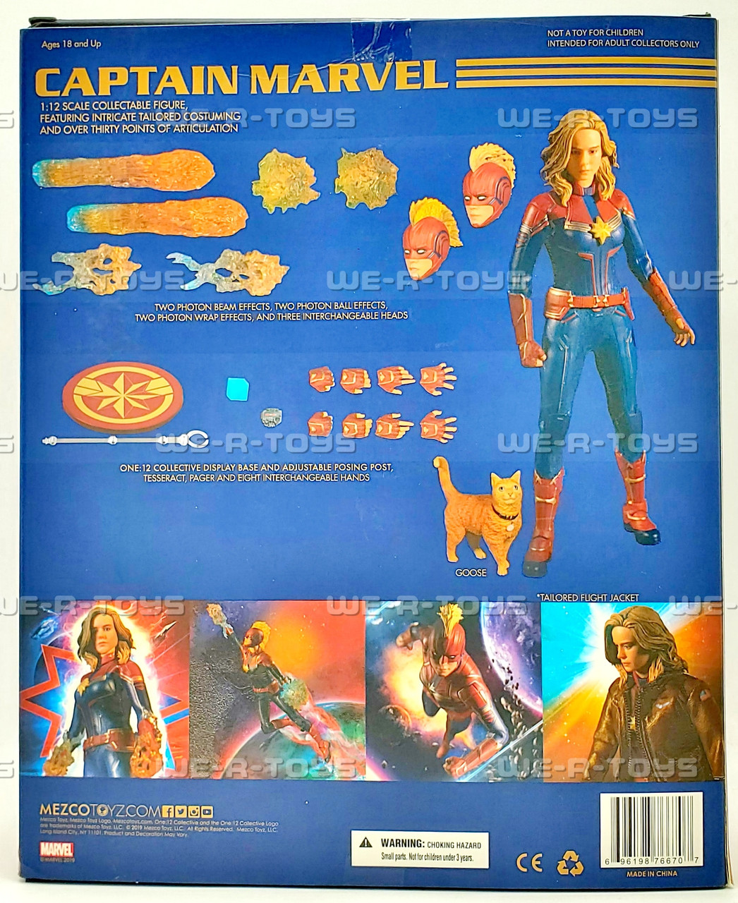 One:12 Captain Marvel and Goose Action Figures 2019 Mezco 76670