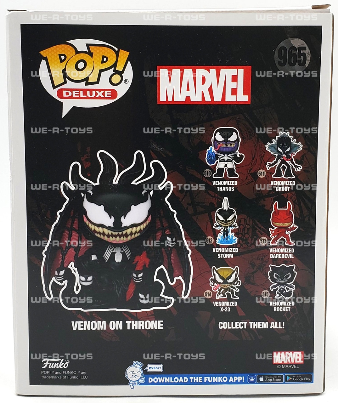 Marvel Funko Pop Deluxe Venom On Throne Exclusive GITD Bobblehead
