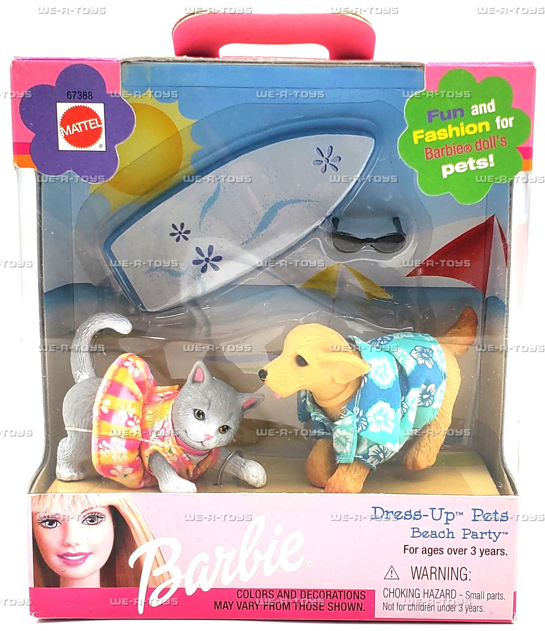 Barbie Dress Up Pets Beach Party Dog Cat Dolls 2000 Mattel