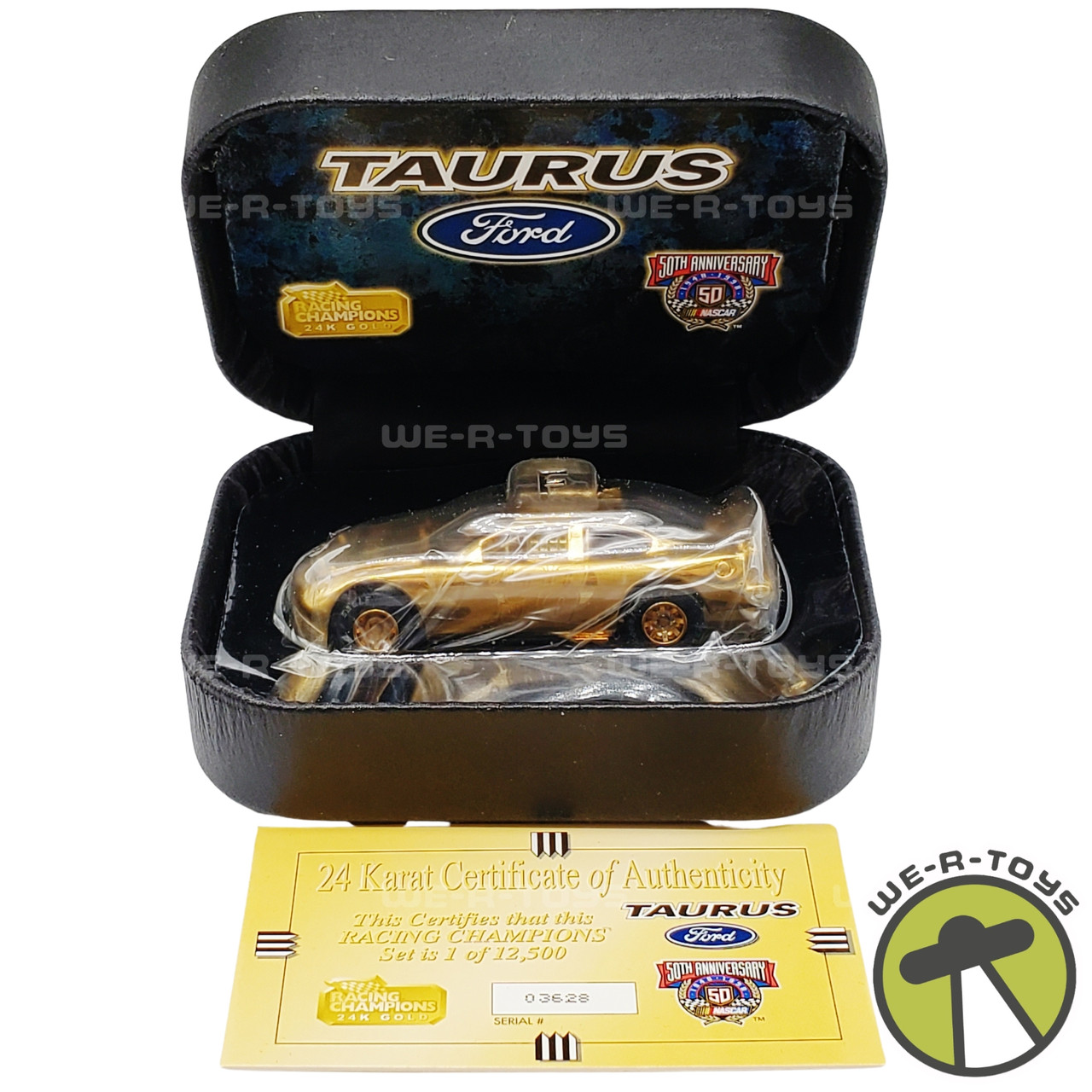 Racing Champions NASCAR 24k Gold Plated Taurus Diecast Car 50th