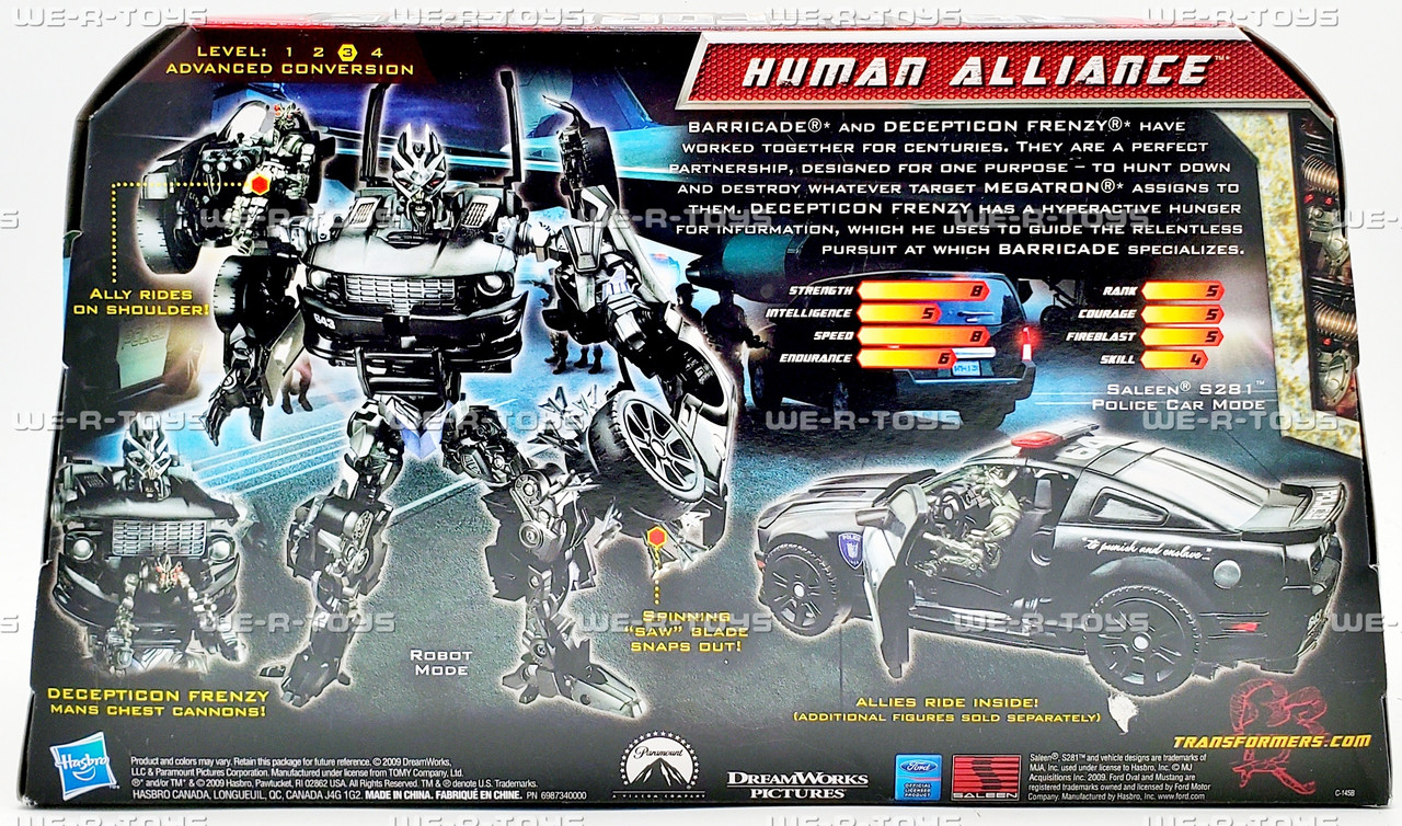 Transformers Human Alliance Barricade with Frenzy Figure Set 2009
