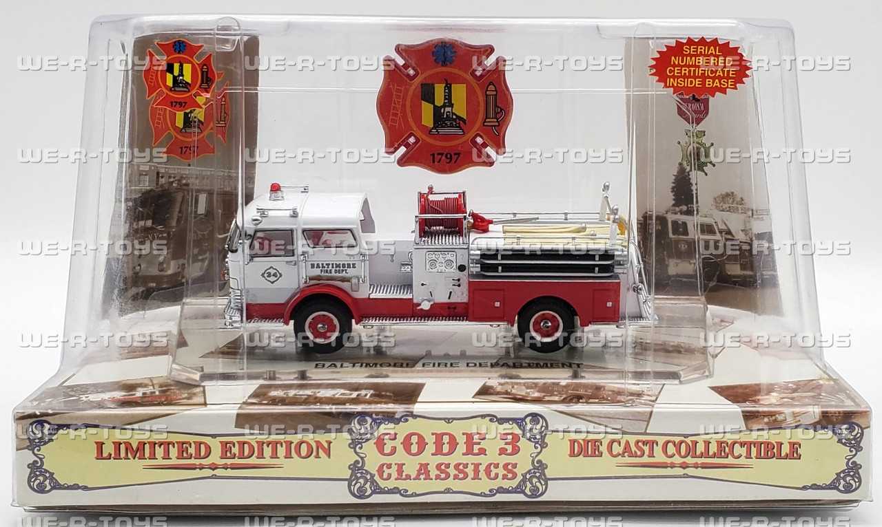 Code 3 Classics Baltimore Fire Department Die Cast Fire Engine Ltd