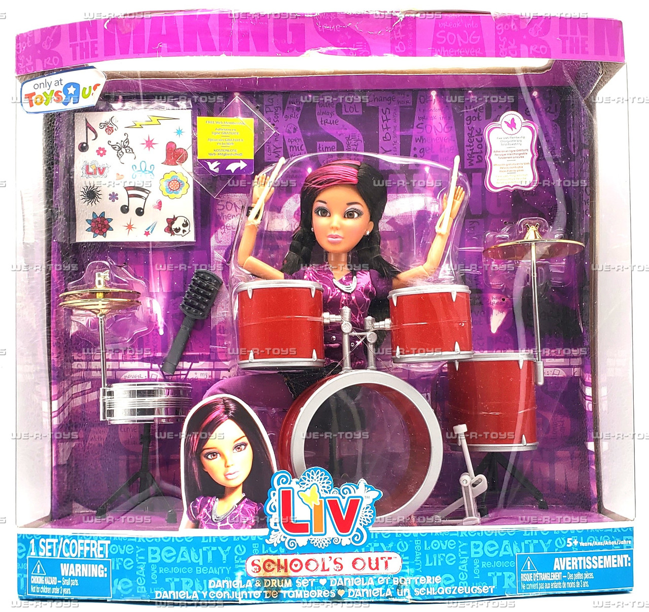 Liv School's Out Daniela & Drum Set Doll 2010 Spin Master #87862